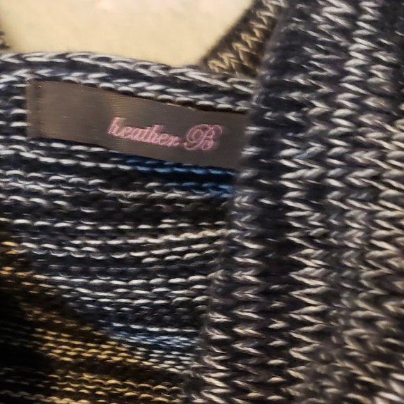 Heather B Size M Black and Gray Heathered Coul Neck Long Tunic - Picture 3 of 5